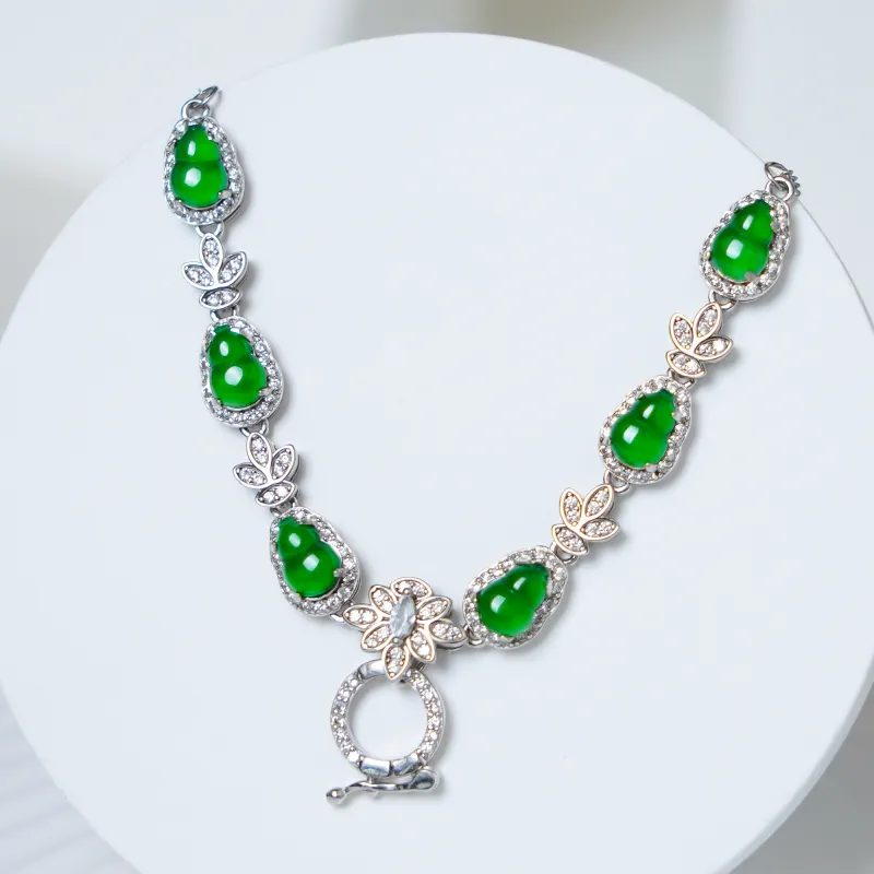 CUIYOUSHIJIA Ice Type Jadeite Necklace[with Certificate] Women's-5