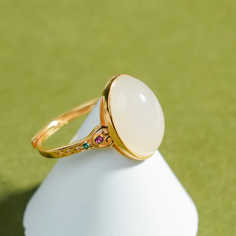CUIYOUSHIJIA Rings White Jade Women's-1