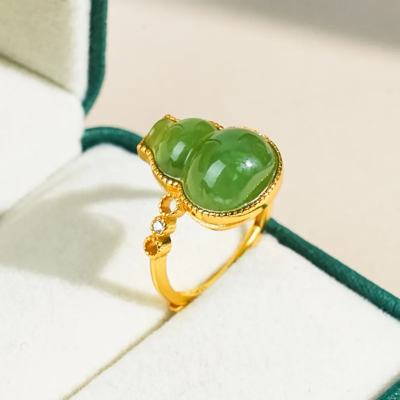 CUIYOUSHIJIA Hetian Jade Rings Jasper Women's-2