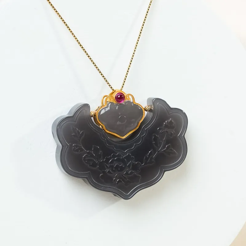 CUIYOUSHIJIA Hetian Jade Pendants Smoky Purple Women's-1
