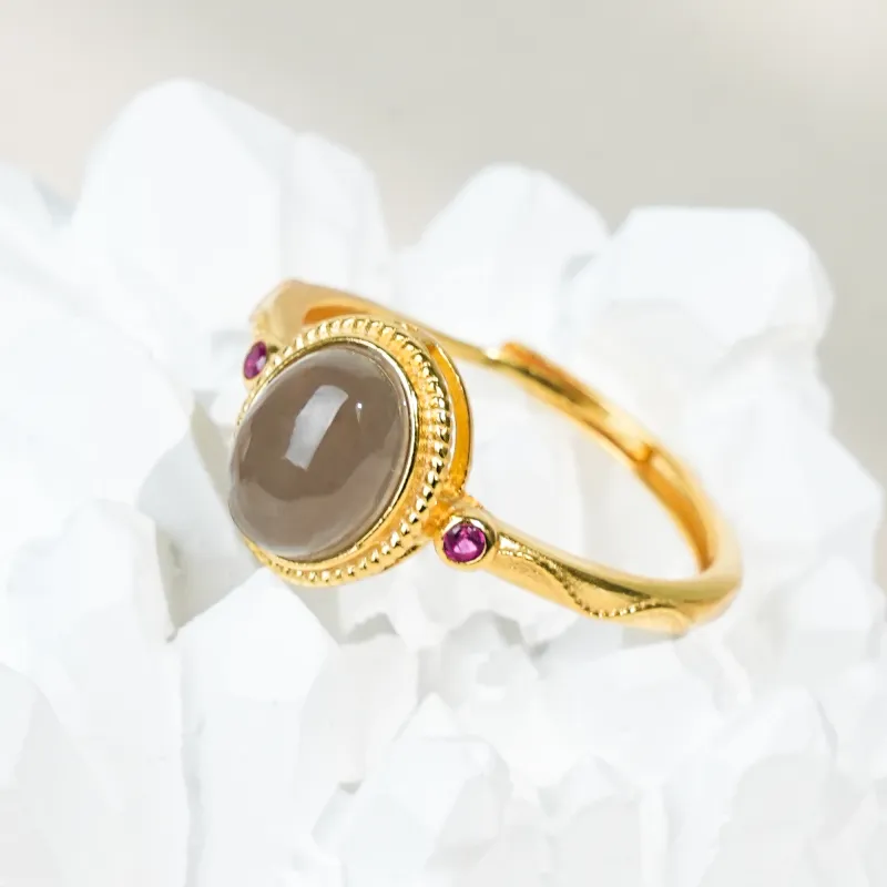 CUIYOUSHIJIA Hetian Jade Rings Smoky Purple Women's-2