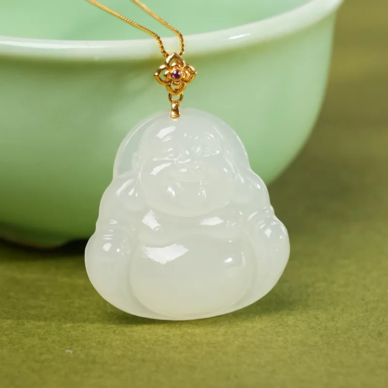 CUIYOUSHIJIA Hetian Jade Pendants White Jade Unisex-1