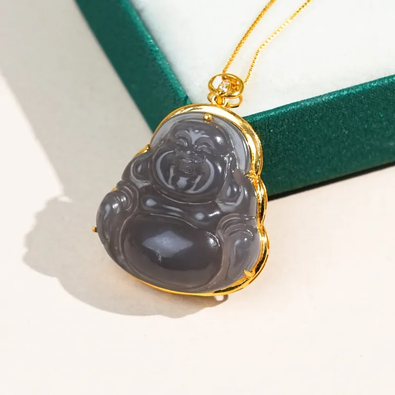 CUIYOUSHIJIA Hetian Jade Pendants Smoky Purple Unisex-5