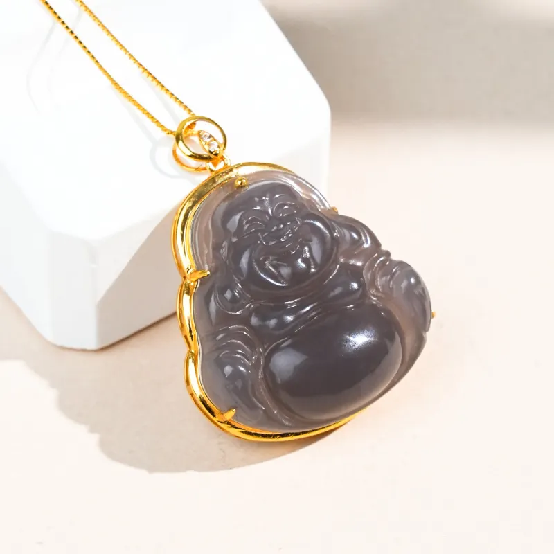 CUIYOUSHIJIA Hetian Jade Pendants Smoky Purple Unisex-1
