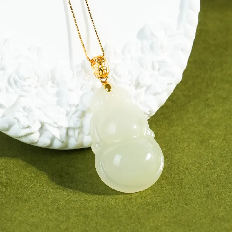 CUIYOUSHIJIA Hetian Jade Pendants Pale Greenish White Jade Women's-2