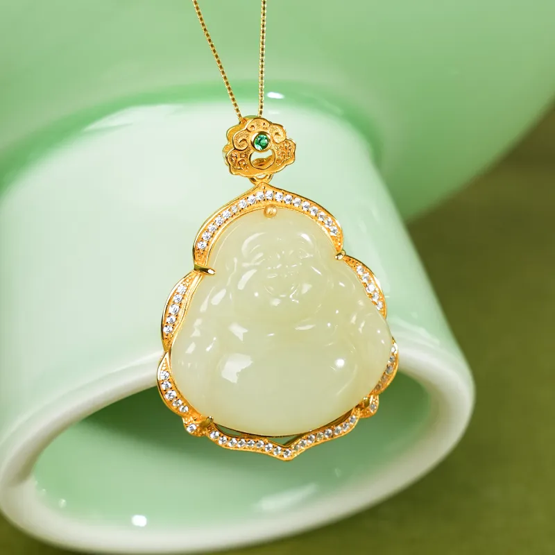 CUIYOUSHIJIA Hetian Jade Pendants Yellow Jade Unisex-3