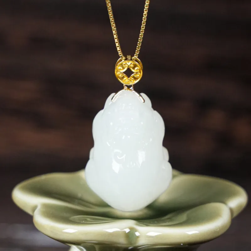 CUIYOUSHIJIA Hetian Jade Pendants White Jade Women's-3
