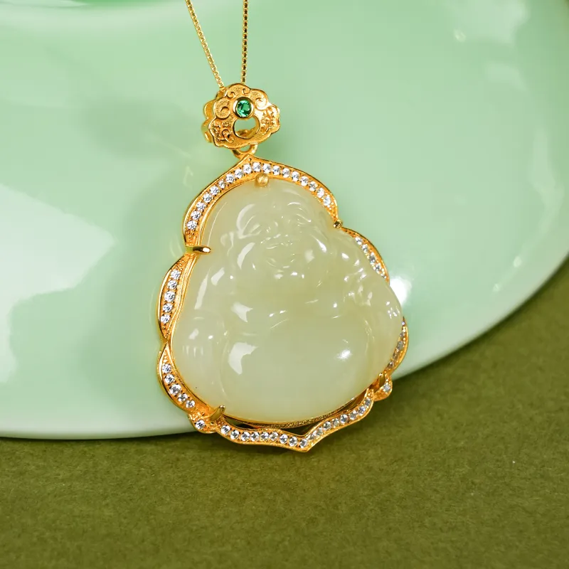 CUIYOUSHIJIA Hetian Jade Pendants Yellow Jade Unisex-2