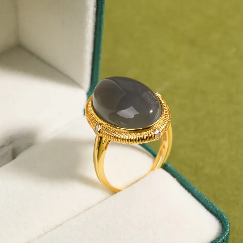 CUIYOUSHIJIA Hetian Jade Rings Smoky Purple Women's-4