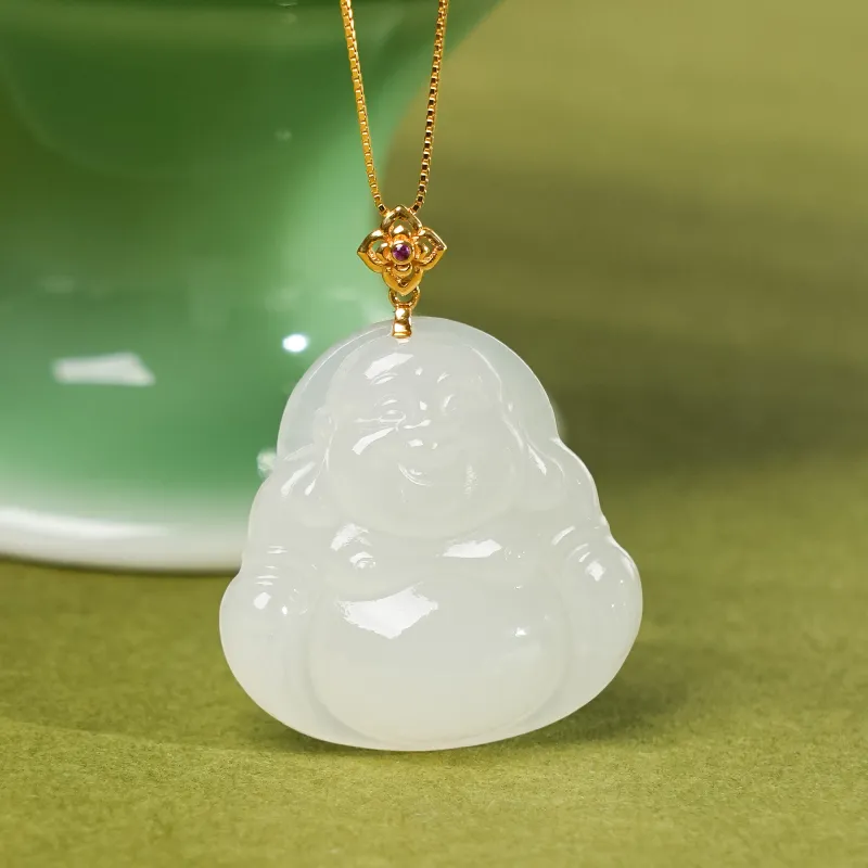 CUIYOUSHIJIA Hetian Jade Pendants White Jade Unisex-4