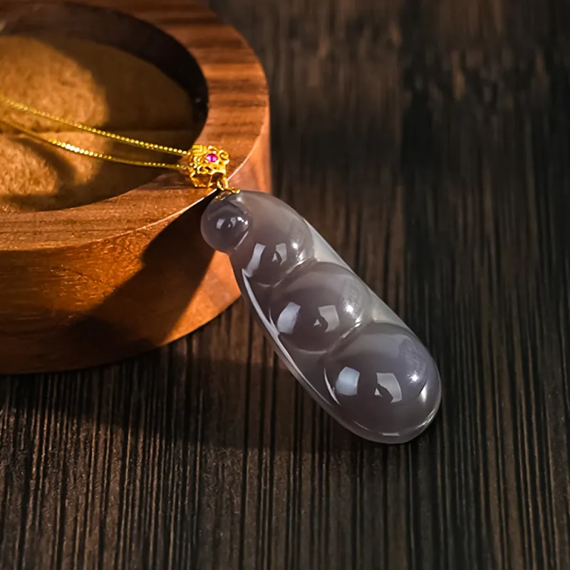 CUIYOUSHIJIA Hetian Jade Pendants Smoky Purple Unisex-2
