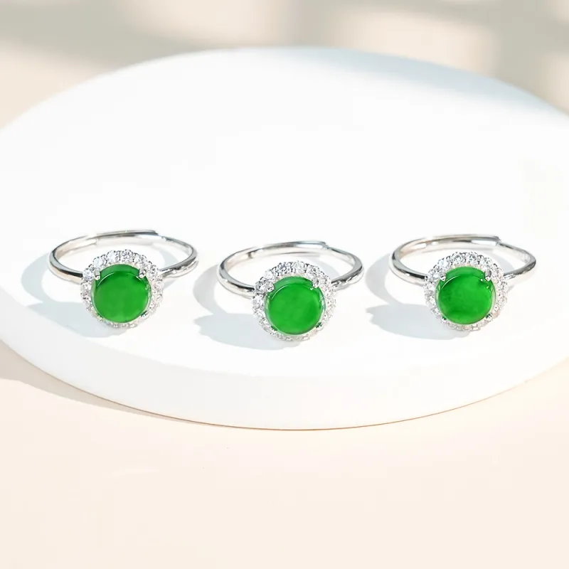 CUIYOUSHIJIA Ice Type Jadeite Rings Women's-1