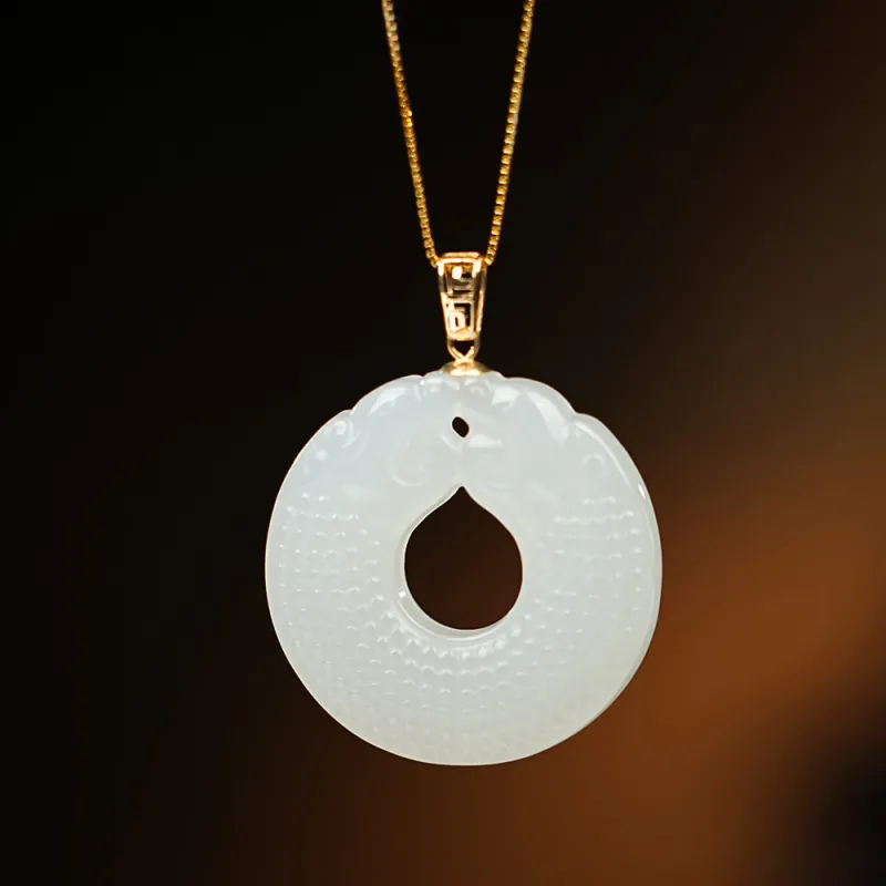 CUIYOUSHIJIA Hetian Jade Pendants White Jade Unisex-1
