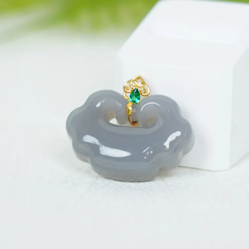 CUIYOUSHIJIA Hetian Jade Pendant, Comes With Gold Plated S925 Sterling Silver Chain Smoky Purple Women's-3