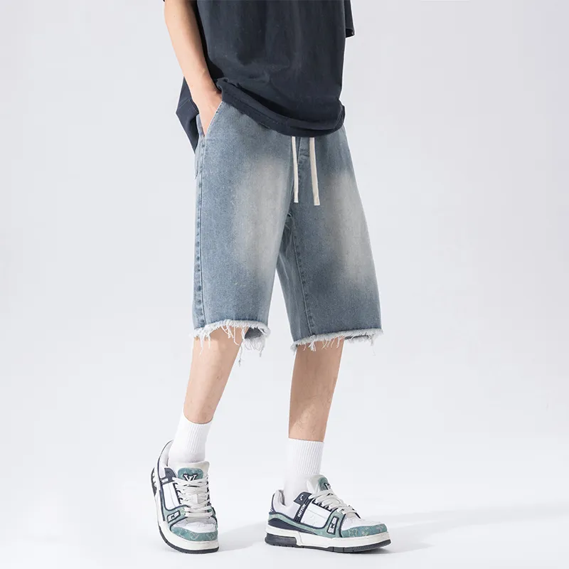 NOTFORMAD Denim Shorts Unisex Gray-25