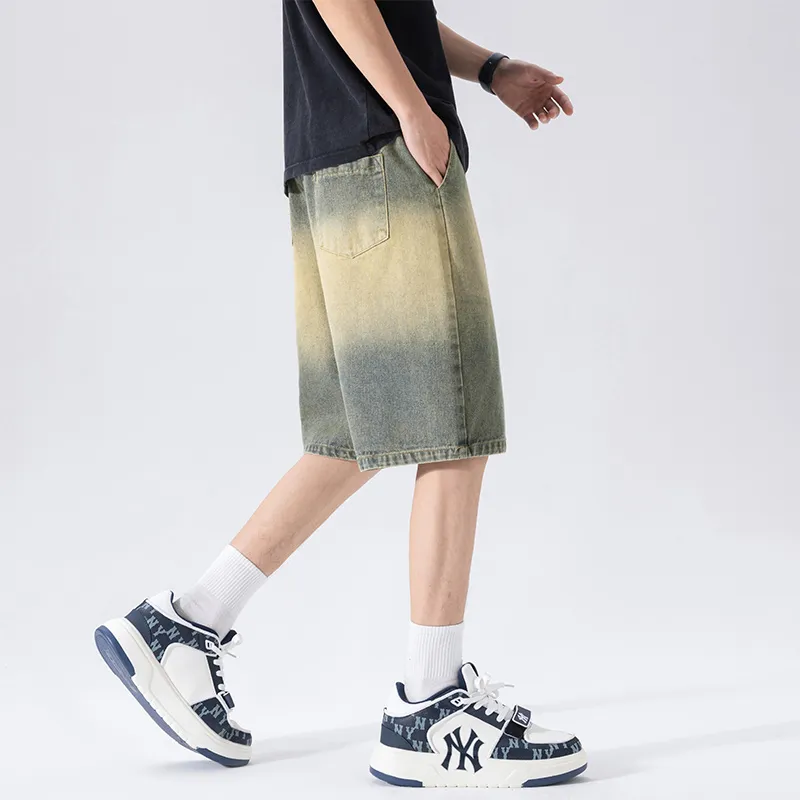 NOTFORMAD Denim Shorts Unisex Light Blue-26