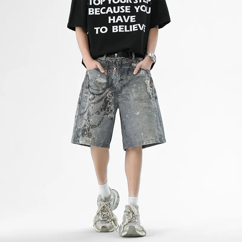 NOTFORMAD Denim Shorts Unisex Vintage Blue-3