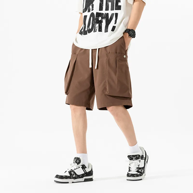 NOTFORMAD Cargo Shorts Unisex Apricot-23