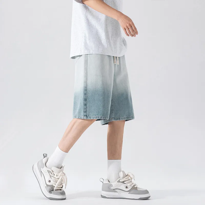 NOTFORMAD Denim Shorts Unisex Light Blue-5