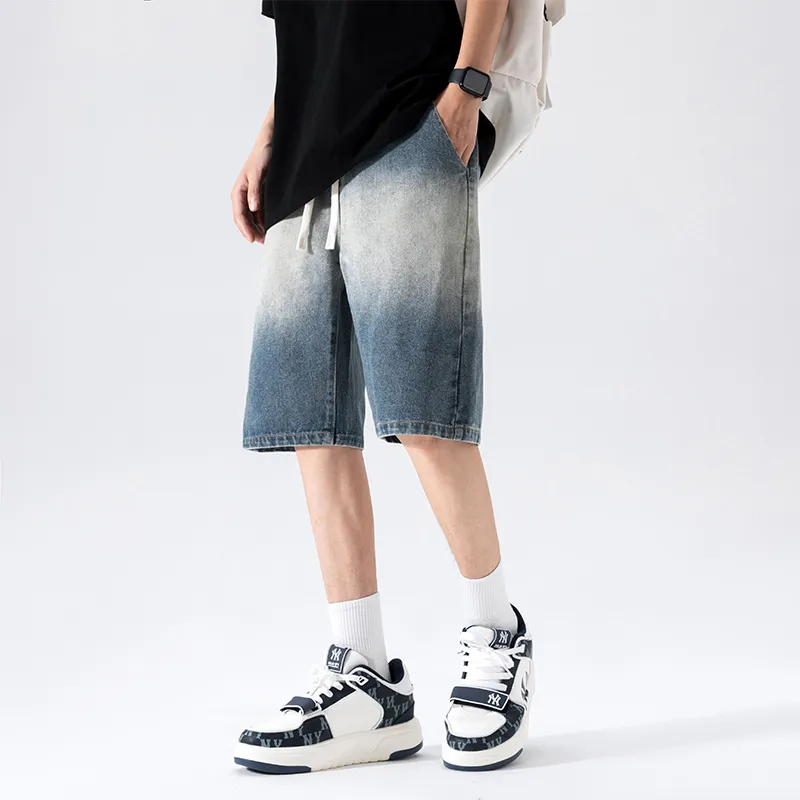 NOTFORMAD Denim Shorts Unisex Light Blue-16