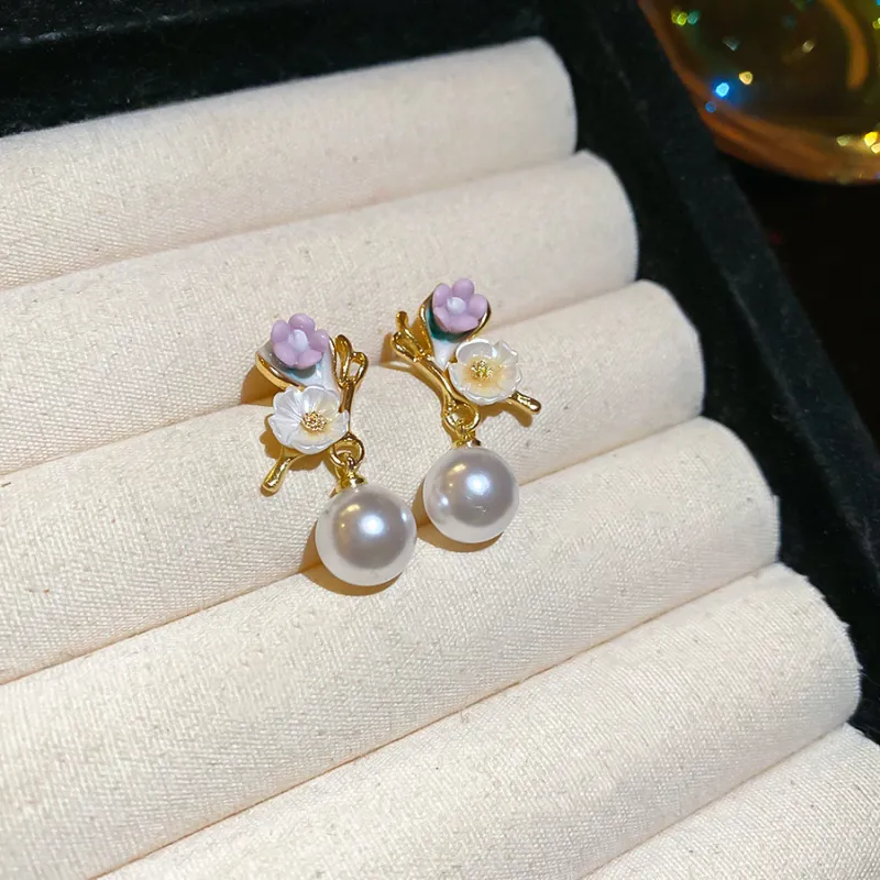 FEO Faux Pearl Earrings Women's-4