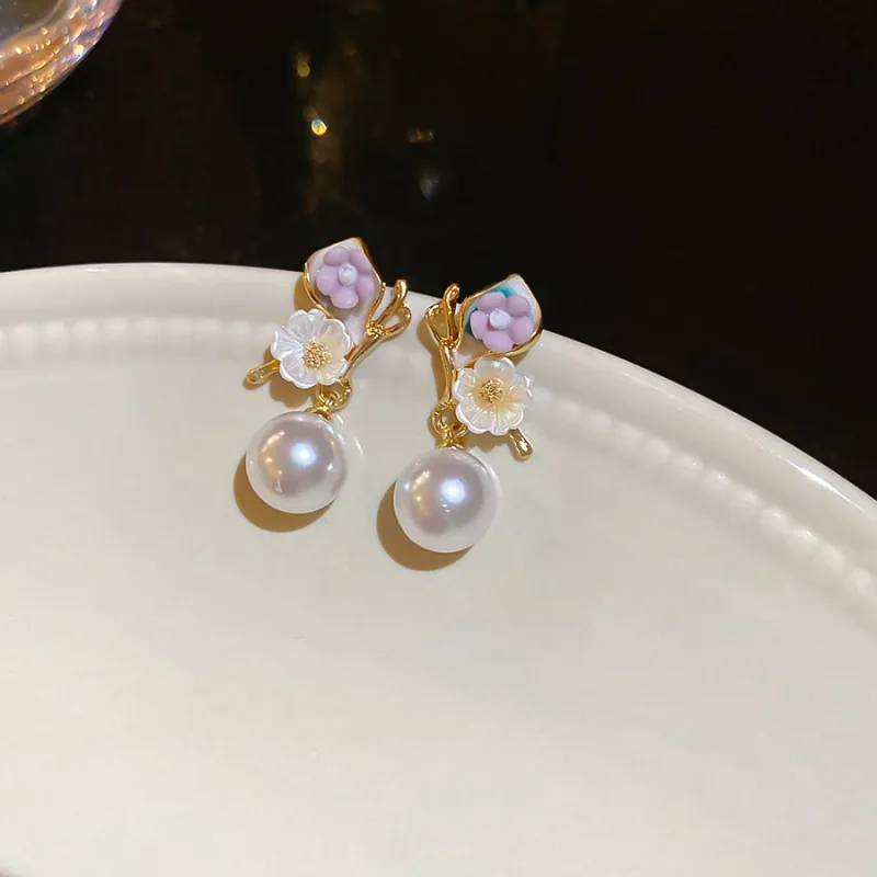 FEO Faux Pearl Earrings Women's-3