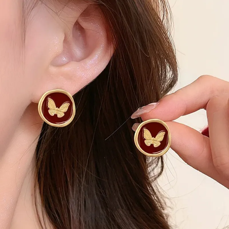 FEO Alloy Stud Earrings Women's-2