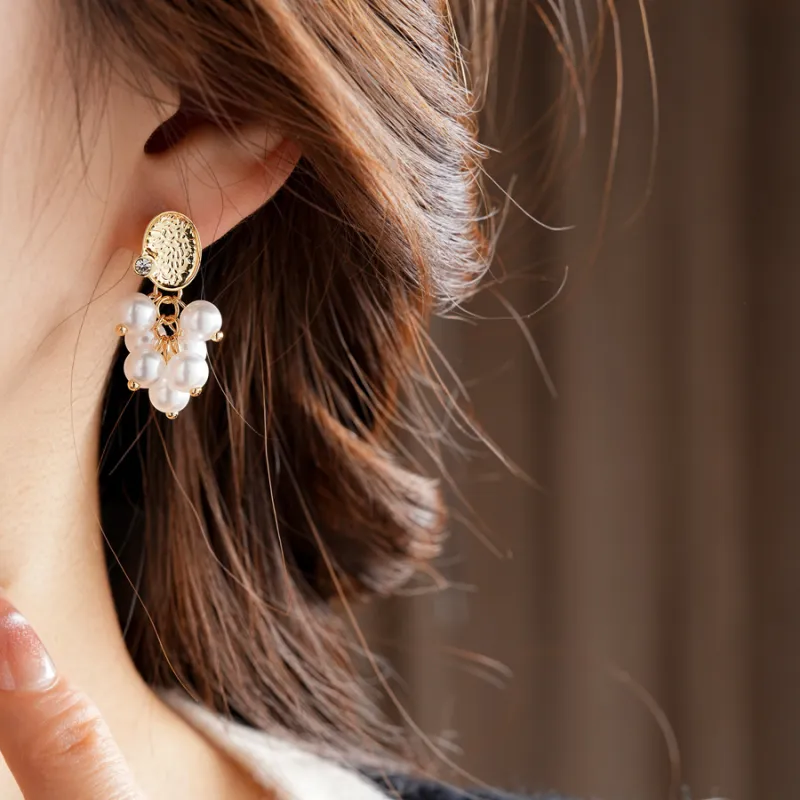 FEO Faux Pearl Earrings Women's-3