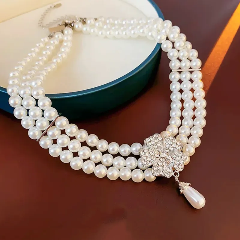 FEO Faux Pearl Necklaces Women's-1