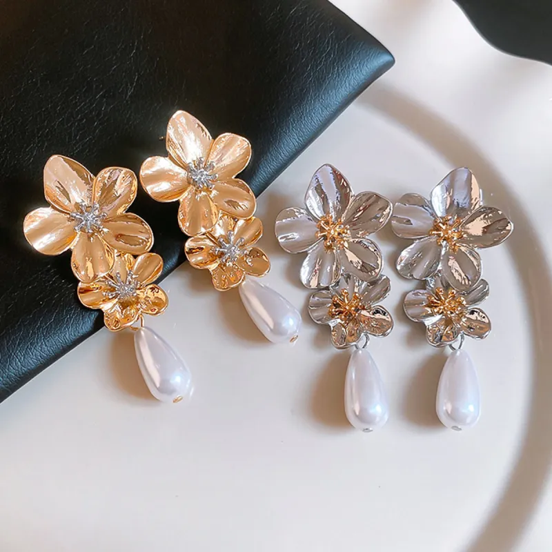 FEO Faux Pearl Earrings Women's-4