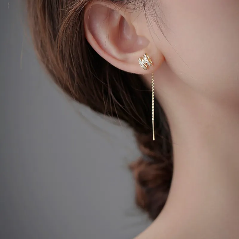 FEO Zircon Drop Earrings Women's-1