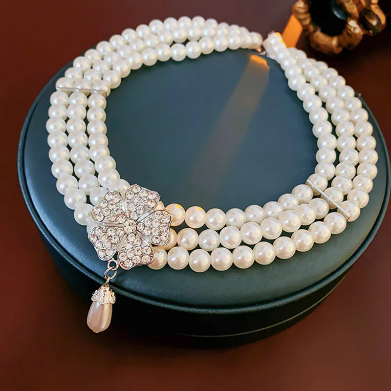 FEO Faux Pearl Necklaces Women's-4