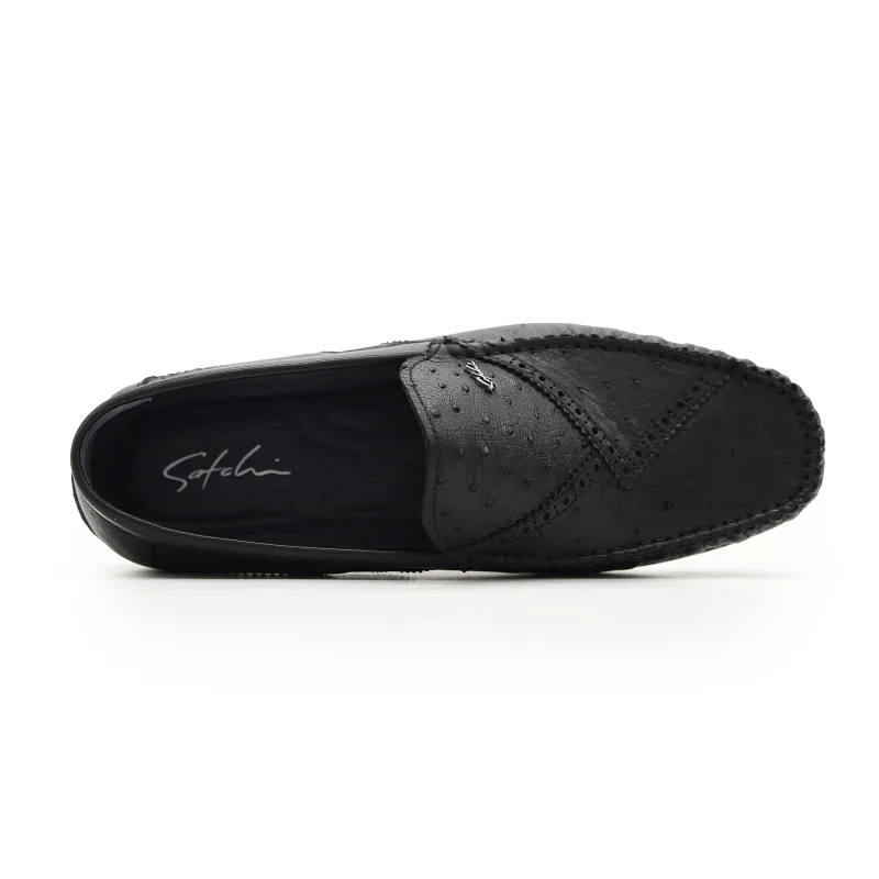 Satchi Casual Shoes Driving Shoes Slip on Men's Black-3