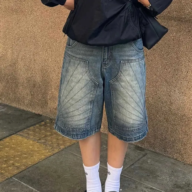 HLPT Denim Shorts Unisex Blue-2