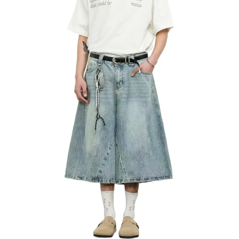 HLPT Denim Shorts Unisex Blue-3
