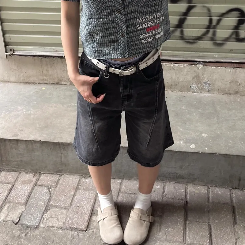 HLPT Denim Shorts Unisex Black-4