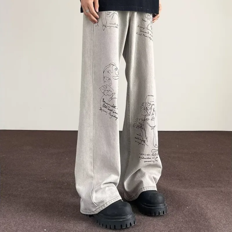 HLPT Jeans Unisex White Gray-2