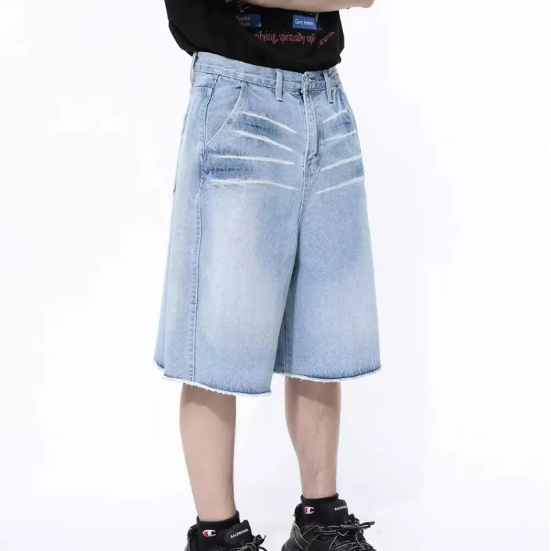 HLPT Denim Shorts Unisex Blue-3