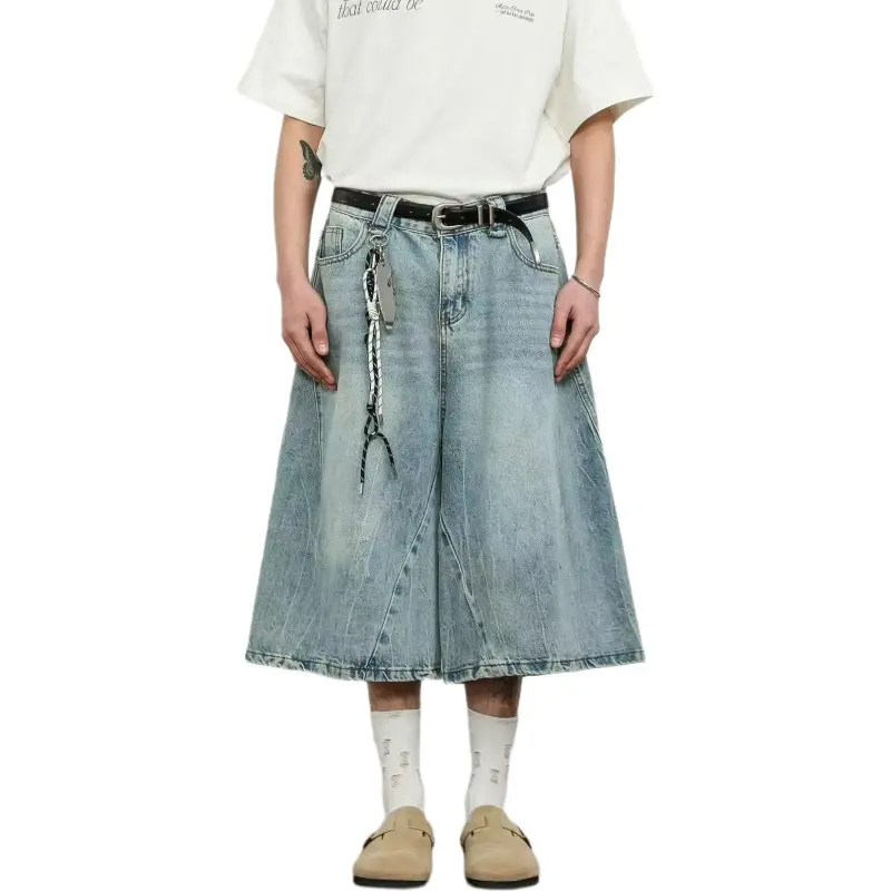 HLPT Denim Shorts Unisex Blue-4