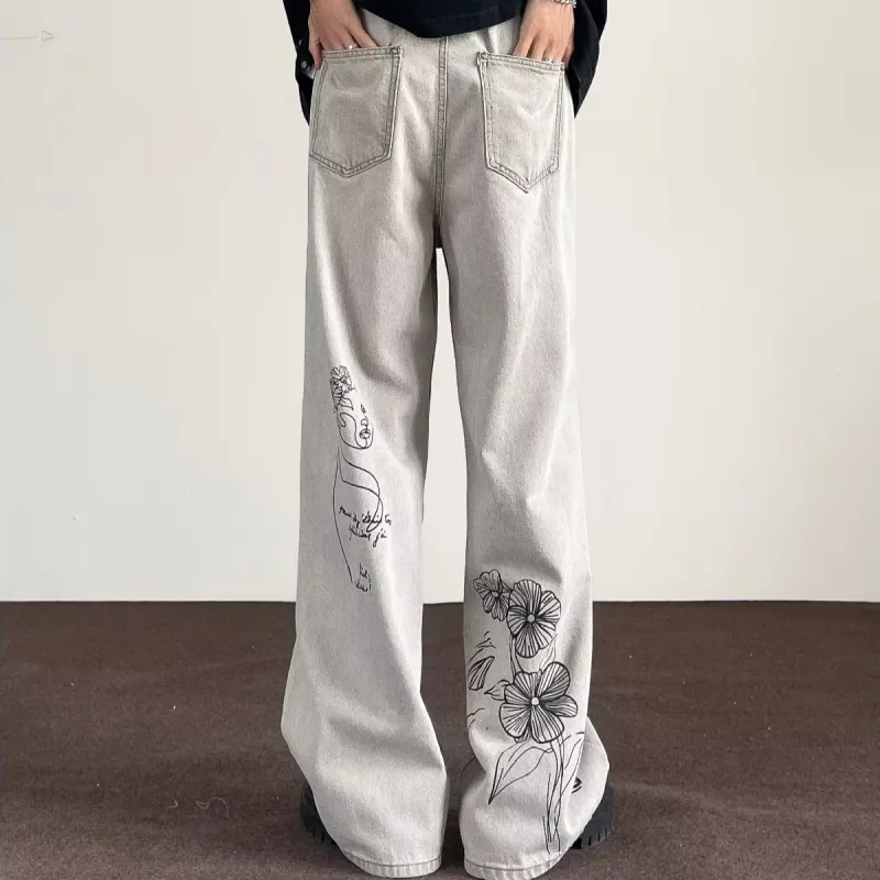 HLPT Jeans Unisex White Gray-5