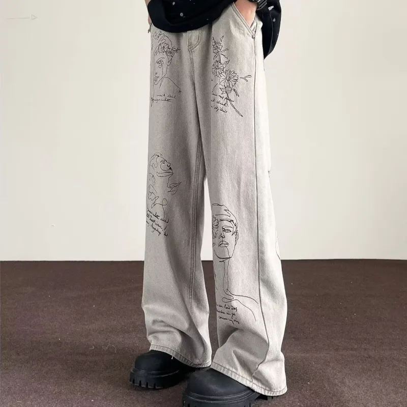 HLPT Jeans Unisex White Gray-3