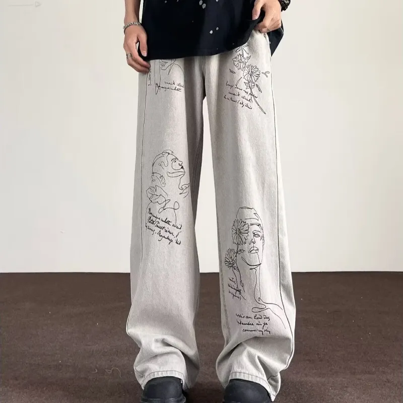 HLPT Jeans Unisex White Gray-4