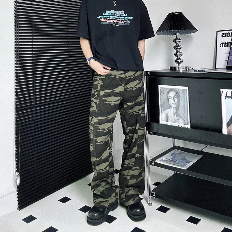 HLPT Cargo Pants Unisex Green Camouflage-5