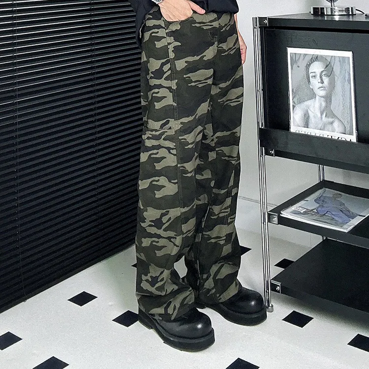 HLPT Cargo Pants Unisex Green Camouflage-6
