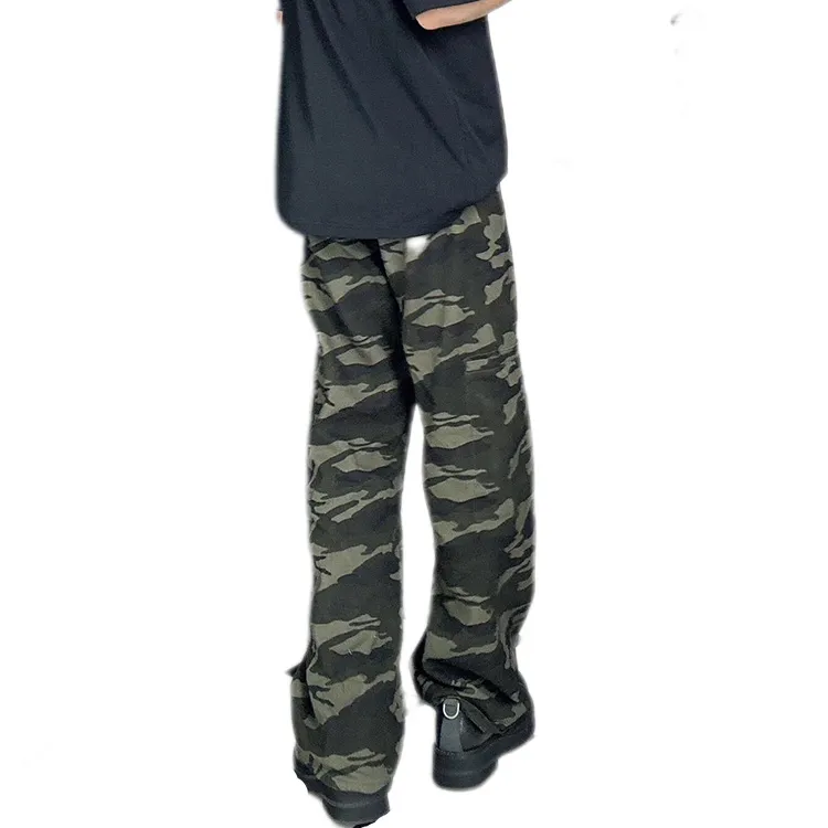 HLPT Cargo Pants Unisex Green Camouflage-1