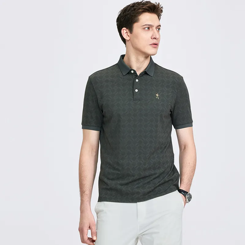 Dance With Wolves Polo Shirt Men's Gray Green-3