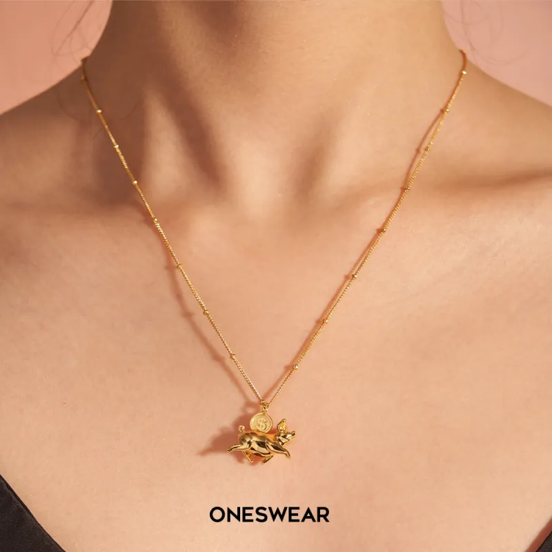 ONESWEAR S925 Silver With 18K Gold Plating Necklaces Unisex-5
