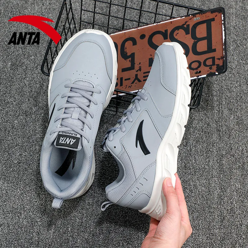 Anta Running Collection Anti Slip Wear Resistant Low Top Running Shoes Men's Dusty Gray-6