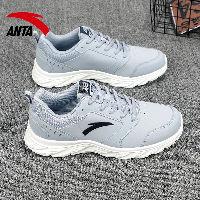 Anta Running Collection Anti Slip Wear Resistant Low Top Running Shoes Men's Dusty Gray-8