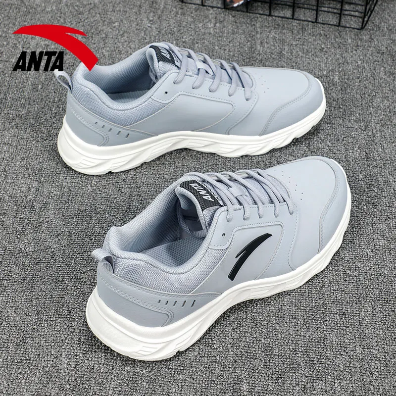 Anta Running Collection Anti Slip Wear Resistant Low Top Running Shoes Men's Dusty Gray-9